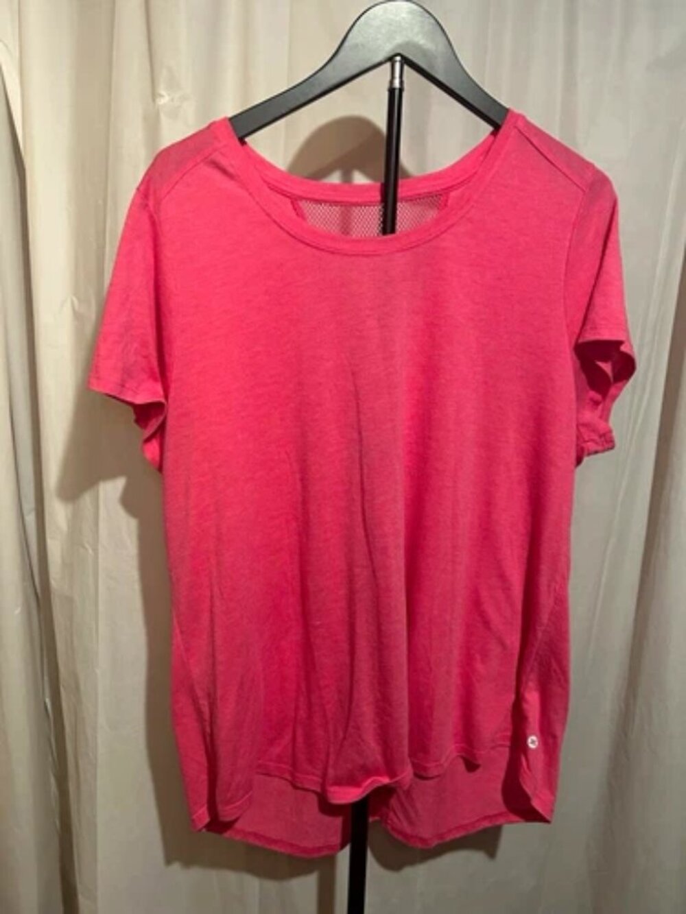Xersion Womens Pink Short Sleeve Crew Neck Mesh Short Sleeve Tee Size XL